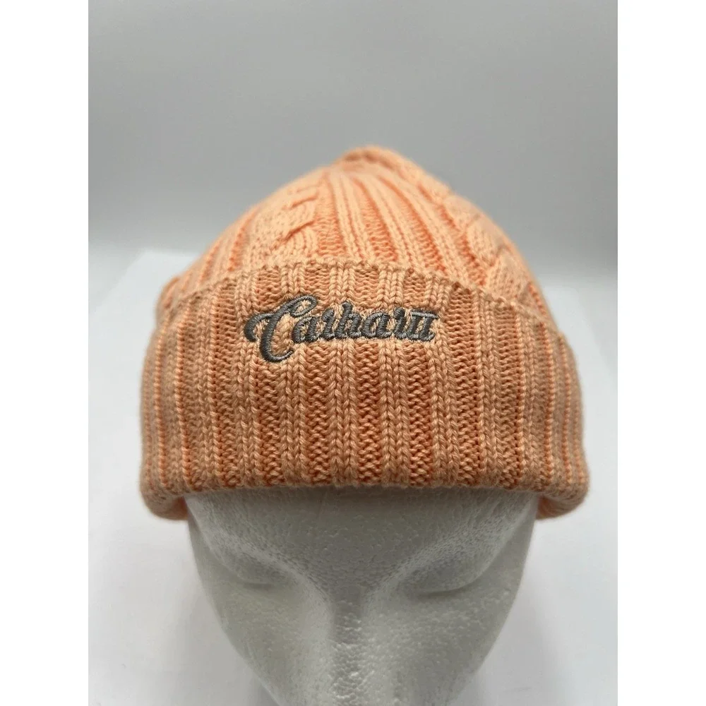 Carhartt Womens Rib Knit Fisherman Beanie Sunset Orange NWT 104397 One Size